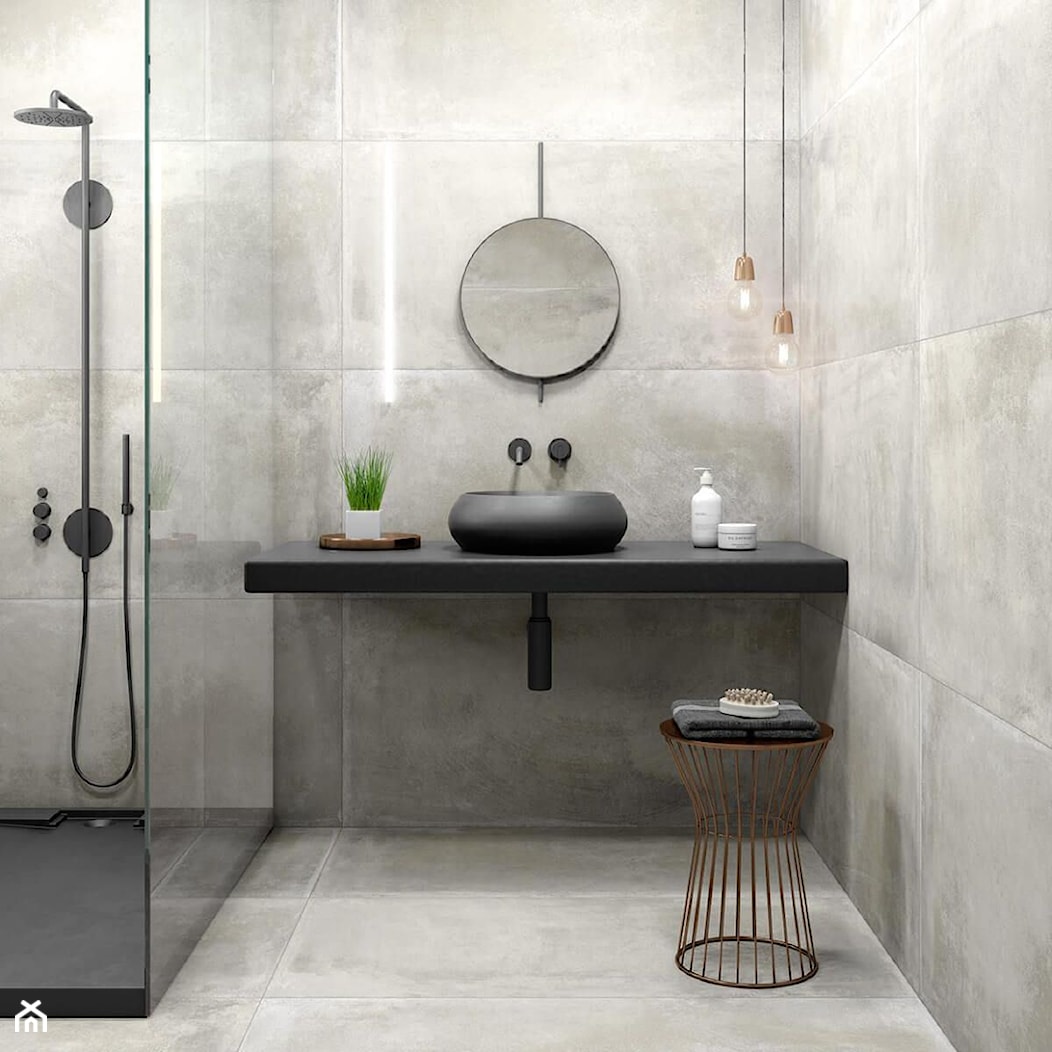 Idealna łazienka – tylko z imitacją betonu - zdjęcie od Klink.pl Kamień Naturalny - Homebook