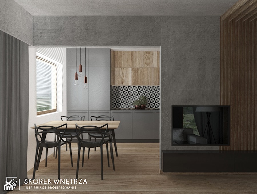 Projekt mieszkania 60m2, Warszawa - Kuchnia, styl nowoczesny - zdjęcie od SKOREK WNĘTRZA