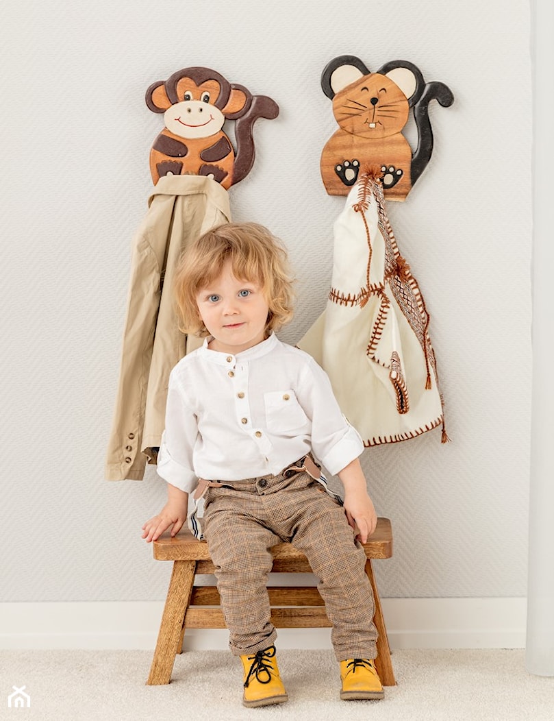 Wieszak Animals- Mouse & Monkey, wieszak dla dzieci: dodatki i dekoracje do pokoju dziecka - zdjęcie od Dekoria.pl - Homebook