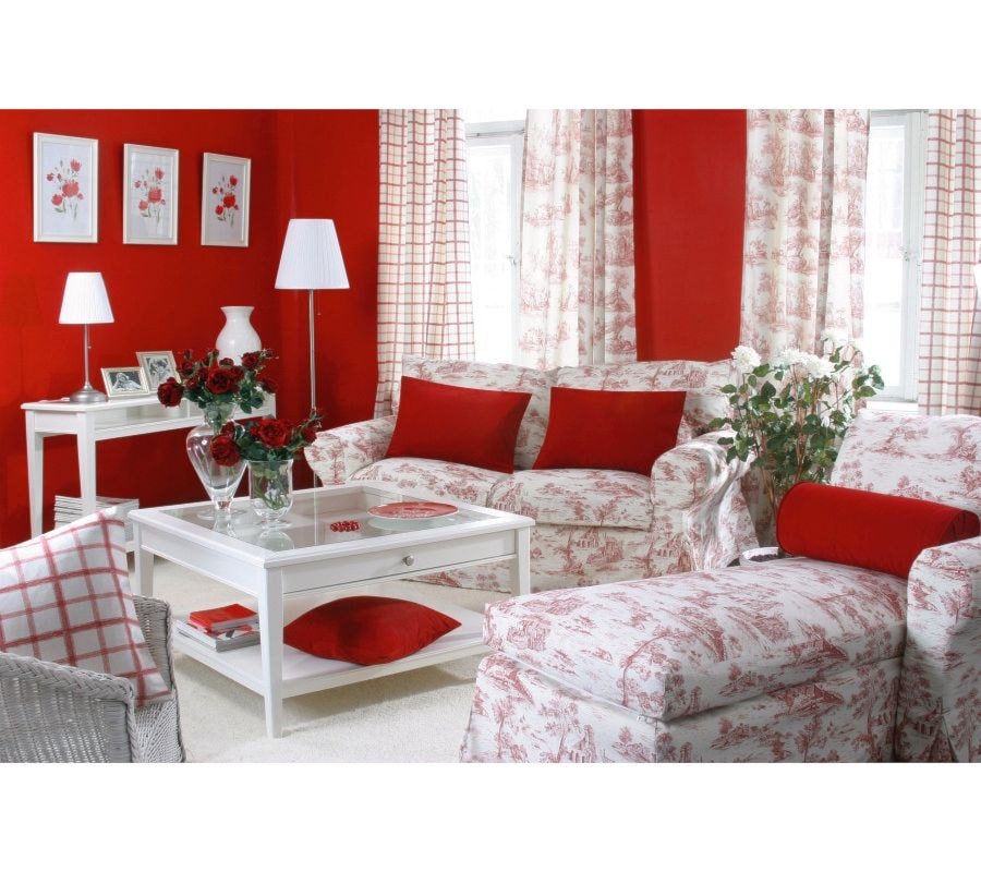 Średni czerwony salon, styl tradycyjny - zdjęcie od Dekoria.pl