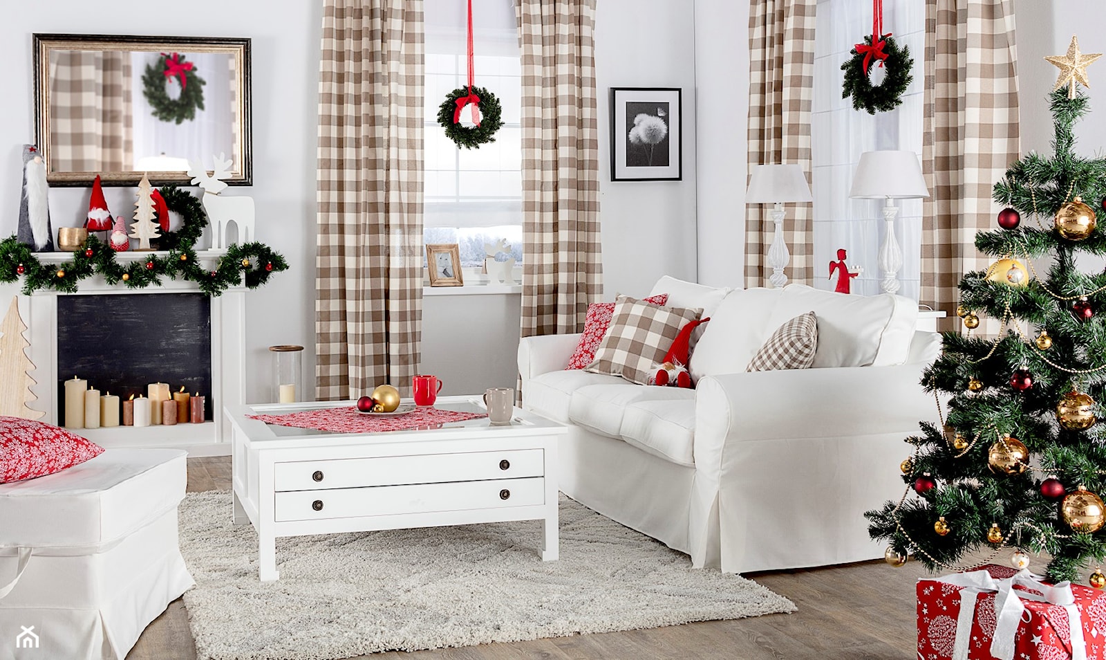 Świąteczny salon - kolekcja Christmas & Quadro - zdjęcie od Dekoria.pl - Homebook