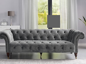 Sofa Chesterfield Glamour Velvet Dark Grey 3os. - zdjęcie od Dekoria.pl