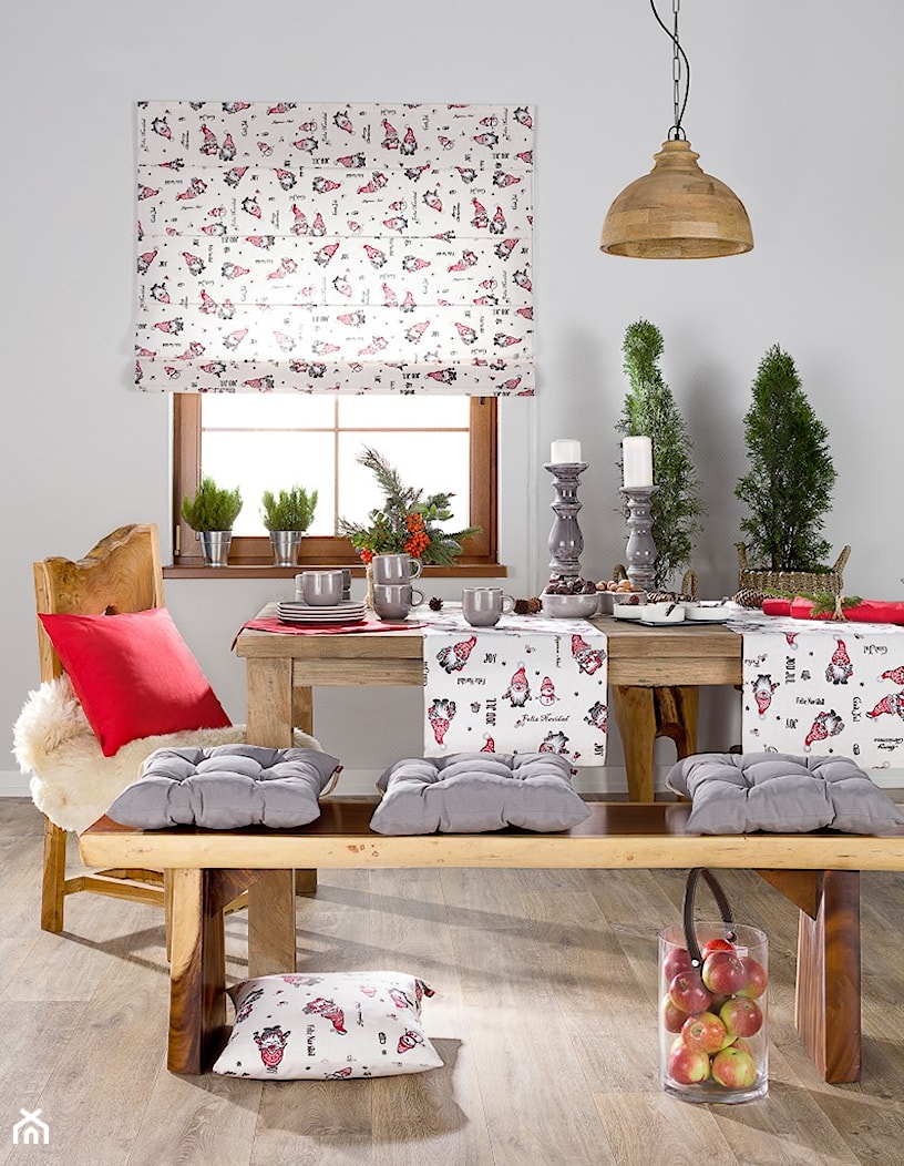 roleta rzymska z kolekcji tkanin Christmas, bieżnik, świecznik, dekoriacje świąteczne, święta, poduszka dekoracyjna - zdjęcie od Dekoria.pl - Homebook