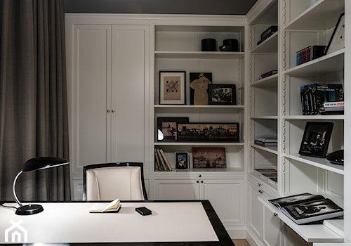 APARTAMENT POWISLE - Małe szare biuro, styl tradycyjny - zdjęcie od Republika Architektury
