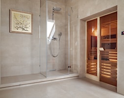 DOM NY konkurs - Mała na poddaszu bez okna łazienka, styl nowoczesny - zdjęcie od Republika Architektury - Homebook