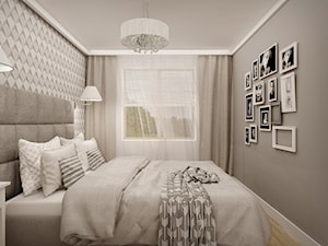 MIESZKANIE W ŁOMIANKACH - Mała szara sypialnia, styl nowoczesny - zdjęcie od MKdesigner