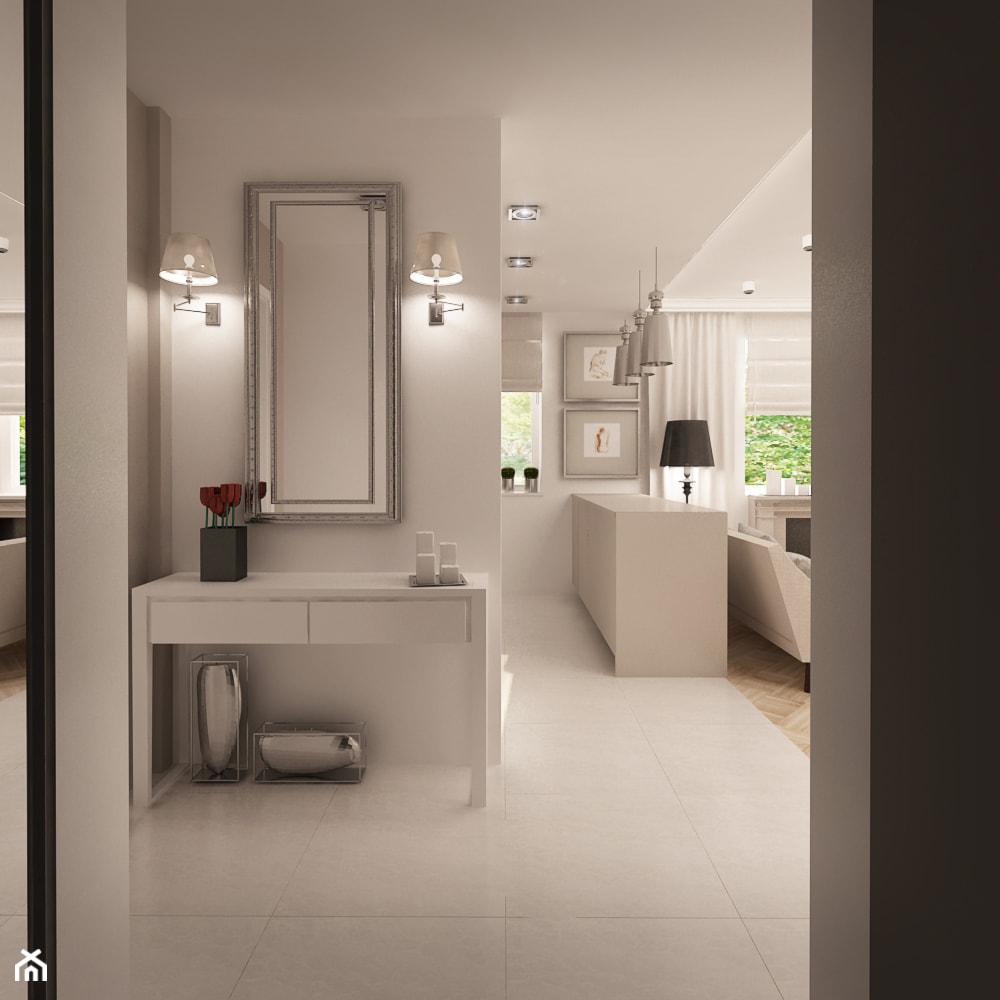 Mieszkanie w stylu glamour - Średni biały hol / przedpokój, styl glamour - zdjęcie od MKdesigner - Homebook