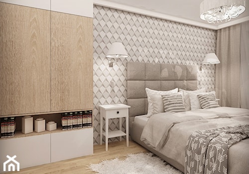 MIESZKANIE W ŁOMIANKACH - Średnia biała sypialnia, styl nowoczesny - zdjęcie od MKdesigner