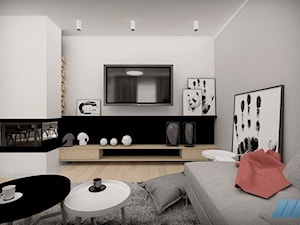 DOM DLA CZTEROOSOBOWEJ RODZINY - Mały biały salon, styl skandynawski - zdjęcie od MKdesigner