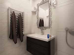 Mieszkanie w stylu glamour - Mała bez okna z lustrem łazienka, styl glamour - zdjęcie od MKdesigner