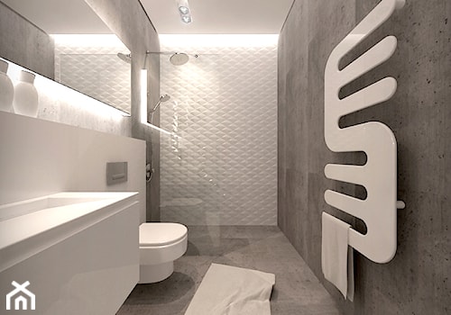 Dom w nowoczesnym stylu - Średnia bez okna z lustrem z punktowym oświetleniem łazienka, styl nowoczesny - zdjęcie od MKdesigner