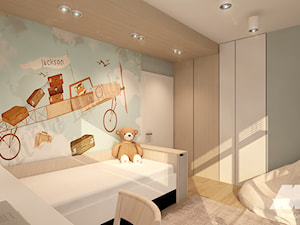 Dom w nowoczesnym stylu - Średni szary niebieski pokój dziecka dla dziecka dla nastolatka dla chłopca dla dziewczynki, styl nowoczesny - zdjęcie od MKdesigner