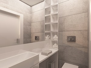 STYL I ELEGANCJA W ŁAZIENCE - Mała z lustrem z punktowym oświetleniem łazienka, styl nowoczesny - zdjęcie od MKdesigner