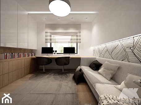 Aranżacje wnętrz - Biuro: Dom w nowoczesnym stylu - Średnie w osobnym pomieszczeniu z sofą z zabudowanym biurkiem szare biuro, ... - MKdesigner. Przeglądaj, dodawaj i zapisuj najlepsze zdjęcia, pomysły i inspiracje designerskie. W bazie mamy już prawie milion fotografii!