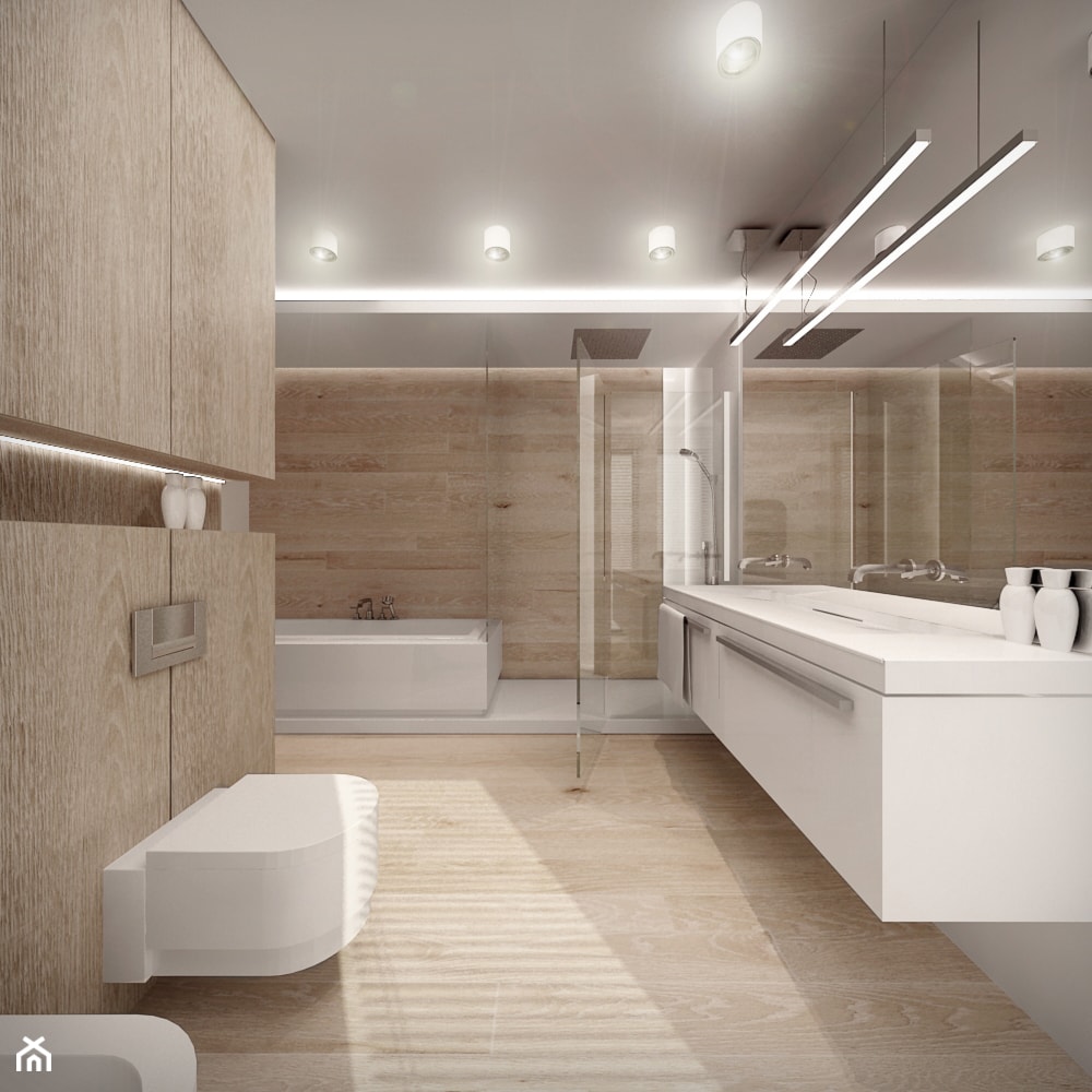 Z NOWY ROKIEM NOWYM KROKIEM - Duża z dwoma umywalkami łazienka, styl nowoczesny - zdjęcie od MKdesigner - Homebook