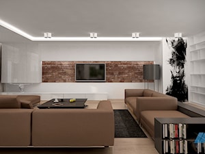 ELEGANCKIE WNĘTRZE - Średni biały brązowy salon, styl nowoczesny - zdjęcie od MKdesigner