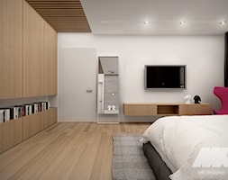 Dom w nowoczesnym stylu - Duża szara sypialnia, styl nowoczesny - zdjęcie od MKdesigner - Homebook