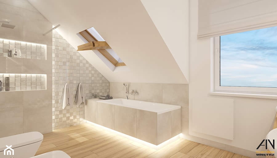 łazienka z drewnem - zdjęcie od AIN projektowanie wnętrz
