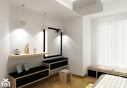 projekt domu w Łodzi - Średnia biała sypialnia, styl nowoczesny - zdjęcie od AIN projektowanie wnętrz