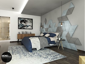 elegancja & przestrzeń - Średnia duża szara sypialnia, styl nowoczesny - zdjęcie od MONOstudio