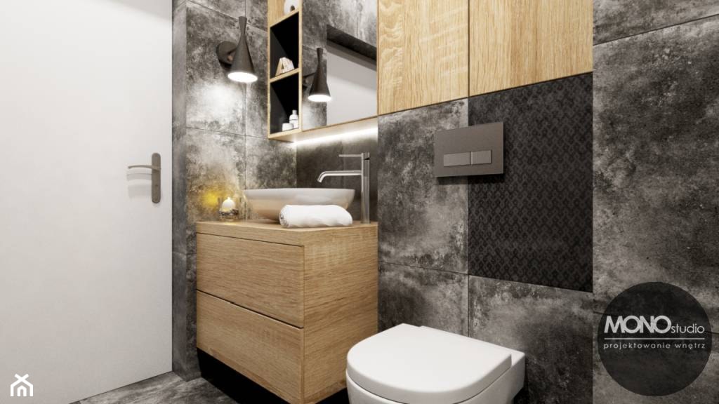 Łazienka w elementami drewna - zdjęcie od MONOstudio - Homebook