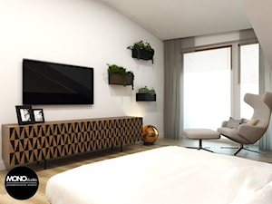 ciepło & elegancja - Średnia biała sypialnia, styl nowoczesny - zdjęcie od MONOstudio