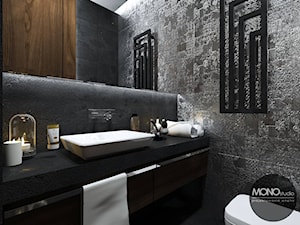 Łazienka w ciemnych kolorach czerni - zdjęcie od MONOstudio