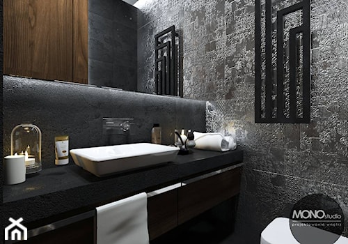 Łazienka w ciemnych kolorach czerni - zdjęcie od MONOstudio