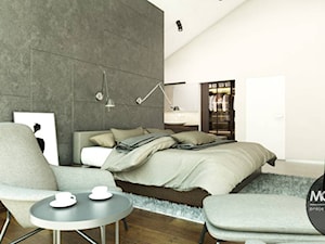 Przestronna, minimalistyczna sypialnia - zdjęcie od MONOstudio