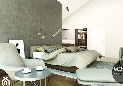 Przestronna, minimalistyczna sypialnia - zdjęcie od MONOstudio