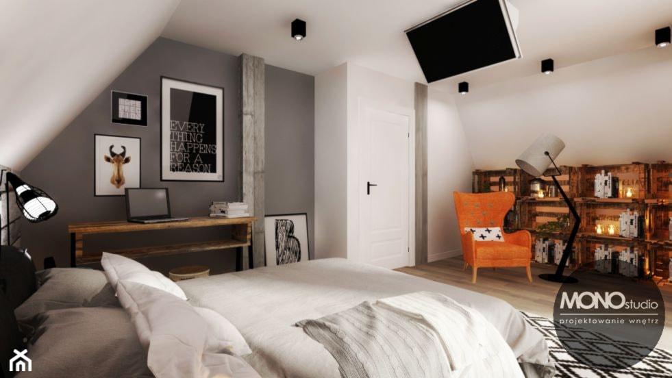 Sypialnia w skandynawskim klimacie - zdjęcie od MONOstudio - Homebook