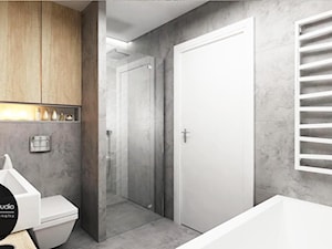przestrzeń & światło - Średnia na poddaszu bez okna łazienka, styl nowoczesny - zdjęcie od MONOstudio