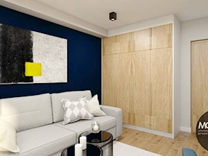 Pokój z niebieską ścianą - zdjęcie od MONOstudio