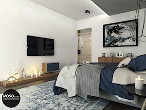 elegancja & przestrzeń - Średnia szara sypialnia, styl nowoczesny - zdjęcie od MONOstudio