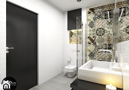 nowoczesność & ciepło - Średnia bez okna z punktowym oświetleniem łazienka, styl nowoczesny - zdjęcie od MONOstudio