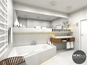 elegancja & nowoczesność - Średnia bez okna z dwoma umywalkami łazienka, styl nowoczesny - zdjęcie od MONOstudio