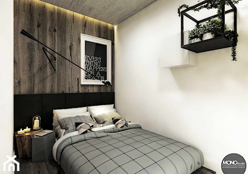 przestrzeń & faktura - Mała biała sypialnia, styl vintage - zdjęcie od MONOstudio