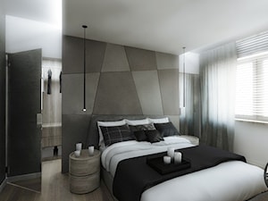 światło & prosta forma - Średnia sypialnia z łazienką, styl nowoczesny - zdjęcie od MONOstudio