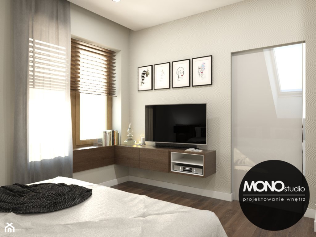 Elegancka,stylizowana sypialnia dla oryginalnego przedsiębiorcy. - zdjęcie od MONOstudio - Homebook
