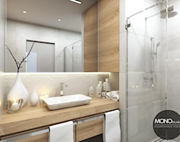 Jasna łazienka z dodatkami drewna - zdjęcie od MONOstudio - Homebook