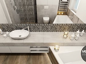 drewno & minimalizm - Średnia łazienka z oknem, styl minimalistyczny - zdjęcie od MONOstudio