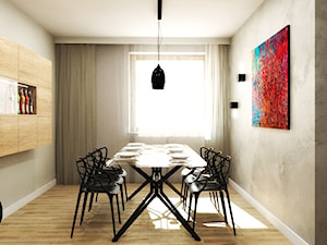 przestrzeń & faktura - Średnia szara jadalnia jako osobne pomieszczenie - zdjęcie od MONOstudio