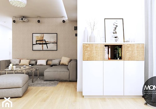 Salon w minimalistycznym klimacie - zdjęcie od MONOstudio