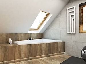 Łazienka w ciepłym, nowoczesnym klimacie - zdjęcie od MONOstudio