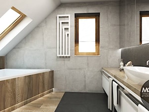 Łazienka w ciepłym, nowoczesnym klimacie - zdjęcie od MONOstudio