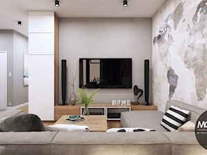 Ciepły salon w nowoczesnym klimacie - zdjęcie od MONOstudio