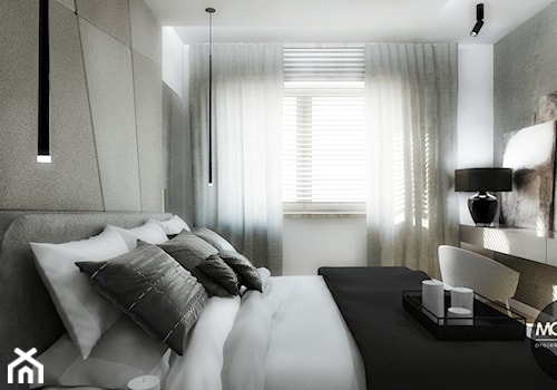 światło & prosta forma - Mała średnia szara sypialnia, styl nowoczesny - zdjęcie od MONOstudio