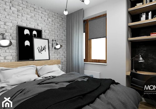 Sypialnia z cegłą - zdjęcie od MONOstudio