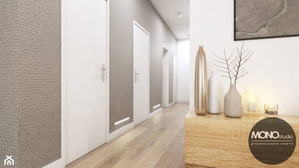 drewno & minimalizm - Średni biały hol / przedpokój, styl minimalistyczny - zdjęcie od MONOstudio - Homebook