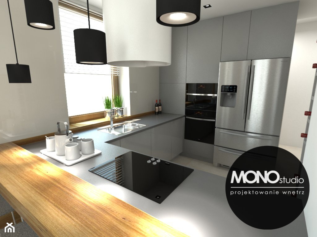 ​Nowoczesna minimalistyczna kuchnia w jasnej tonacji . - zdjęcie od MONOstudio - Homebook